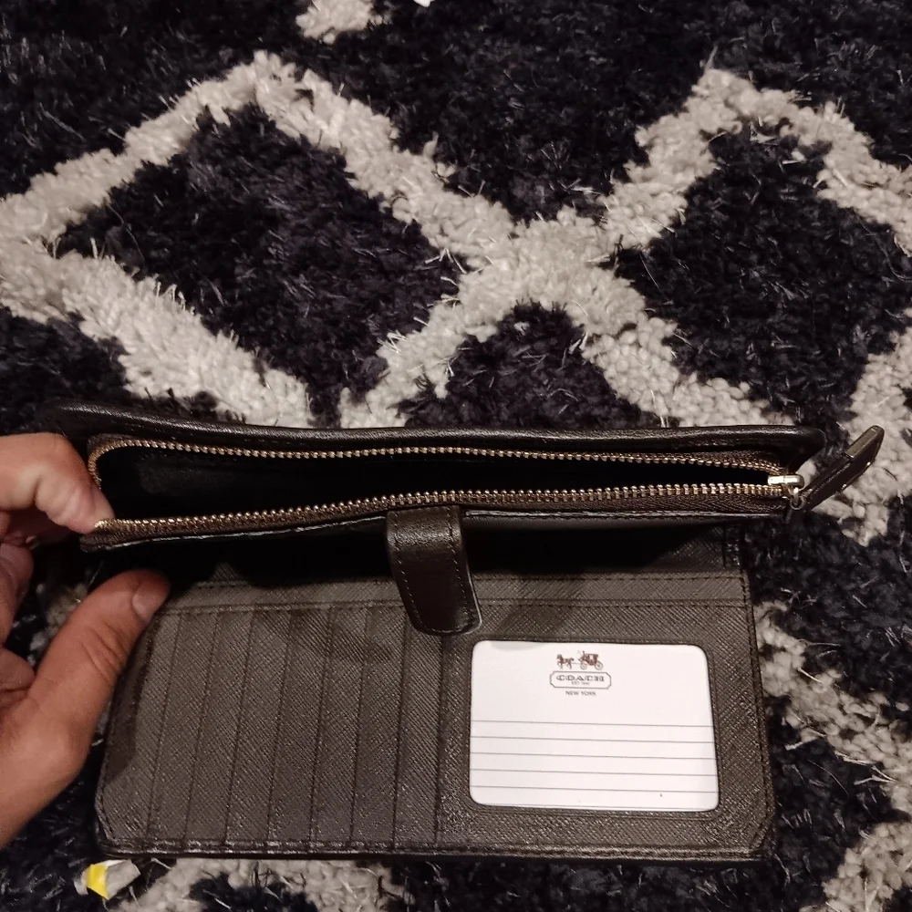 Coach Brown Canvas Logo Signature Wallet